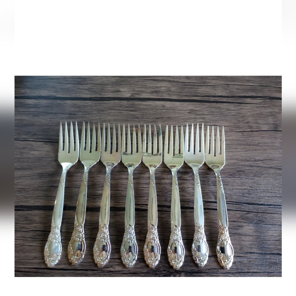 Oneida Silverplate Flatware Set Of 8 Forks BALLAD / COUNTRY LANE USA 6-3/4"